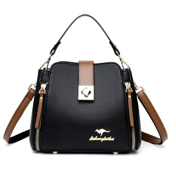 Женская сумка Модные однотонные кожаные сумки через плечо для женщин 2023 Брендовая женская сумка-мессенджер Luxury Lady Tote Sac