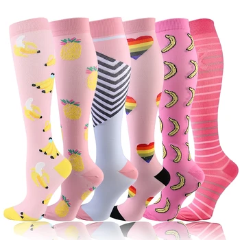 Мужские И женские компрессионные носки, медицинские носки при варикозном расширении вен, для беременных и кормящих, спортивные футбольные чулки, спортивные носки 20-30 мм рт.ст.