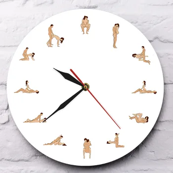 24 часа сексуальных поз Настенные часы Креативная мода Индивидуальность Настенные часы Акриловые Немой Спальня Настенные часы Непослушный Подарок Часы