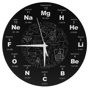 Периодическая таблица элементов, настенные рисунки, Химические символы, Настенные часы, Обучающий Элементарный дисплей, Классные часы, подарок учителя
