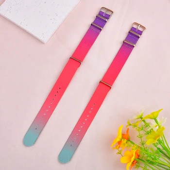 Модный 18-сантиметровый красочный ремешок для часов, разноцветный браслет из холста для женщин