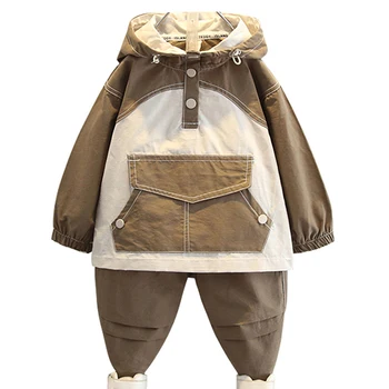 Детская одежда Куртка + брюки, одежда для мальчиков, Весенне-осенний комплект одежды для мальчиков, детская одежда в повседневном стиле