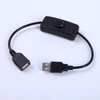 30-сантиметровый USB-кабель с переключателем включения / выключения удлинителя кабеля для USB-лампы, USB-вентилятора, линии питания, прочного адаптера для горячей ПРОДАЖИ