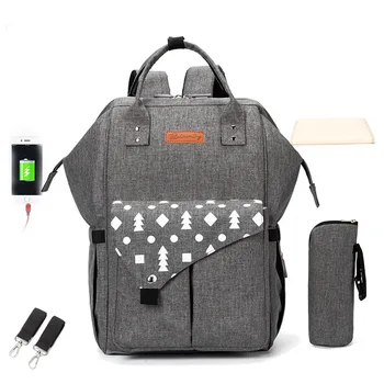 Новая сумка для мамы, многофункциональная, большой емкости, горячая двойная сумка через плечо с USB-портом для зарядки, сумка