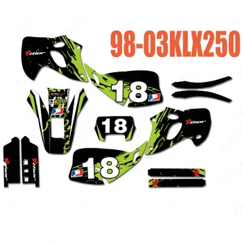 KLX 250 2003-1998 бесплатные Индивидуальные наклейки Фоны ГРАФИЧЕСКИЕ НАКЛЕЙКИ для Kawasaki KLX250 KLX 250 1998 1999 2000 2001 2002 2003