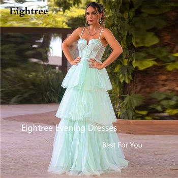 Eightree Мятно-Зеленые Вечерние Платья Из Тюля С Многоярусными Кружевными Бретельками Vestidos De Fiesta Elegantes Para Mujer 2023 Вечернее Платье
